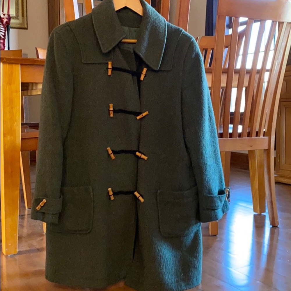 Vintage green winter coat w toggle closures - Picture 1 of 7